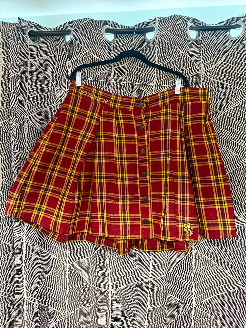 Gryffindor HP Harry Potter Red & Gold Plaid School Girl mini Skirt Hot Topic